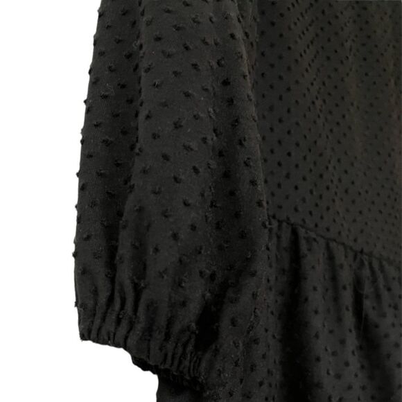 New! 🏷 Style & Co Black Dot Textured Peplum Blouse Sz Small, very soft! - Picture 6 of 11